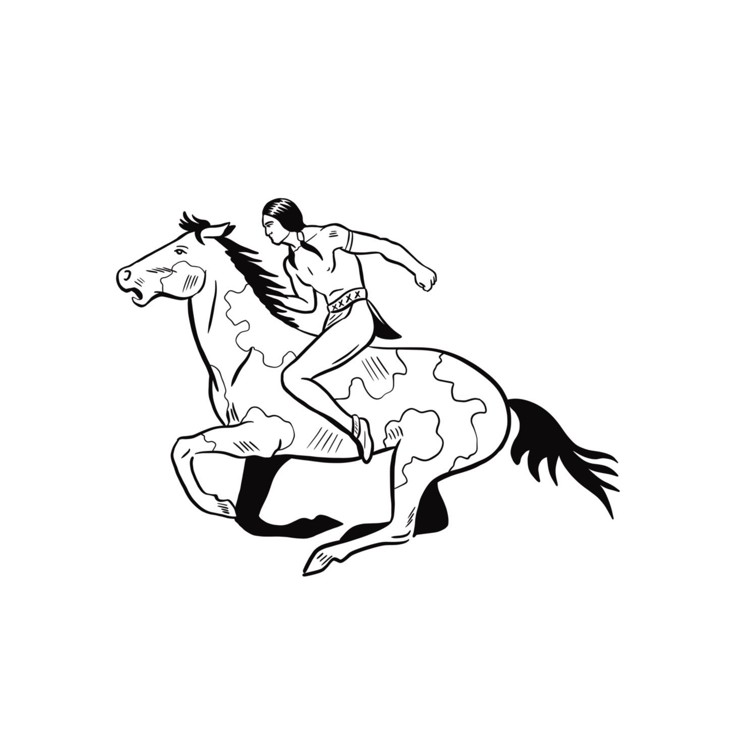 Native American riding horse