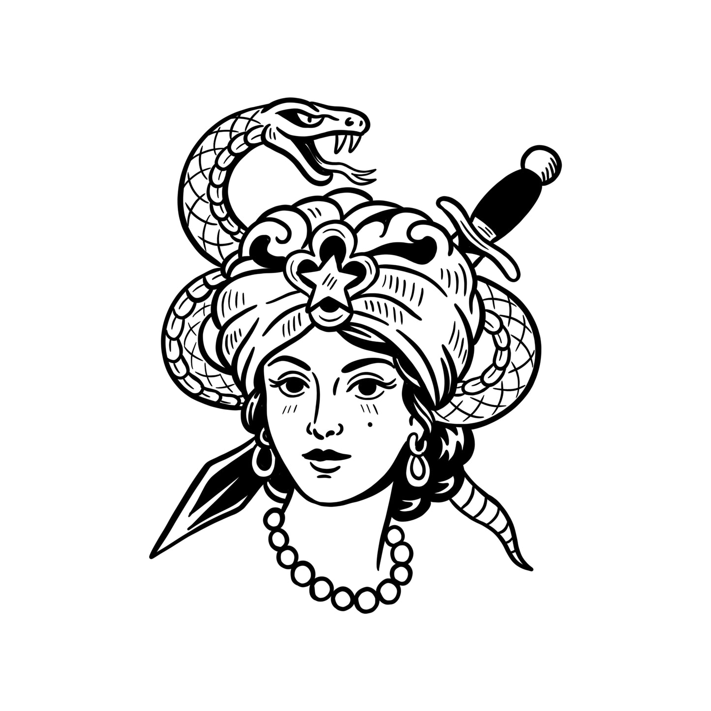 Snake dagger lady